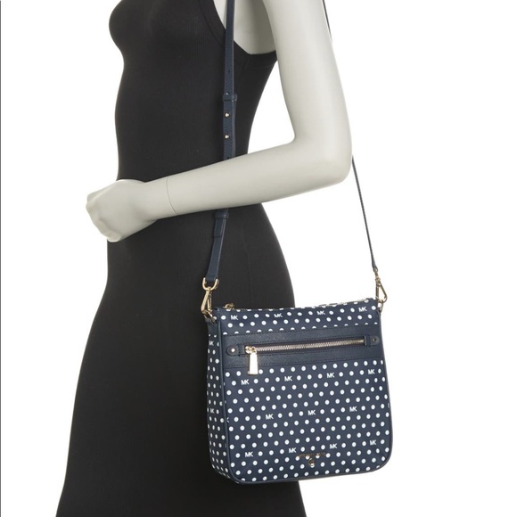 Michael Kors Navy Polka Dot Crossbody Bag - Picture 4 of 16